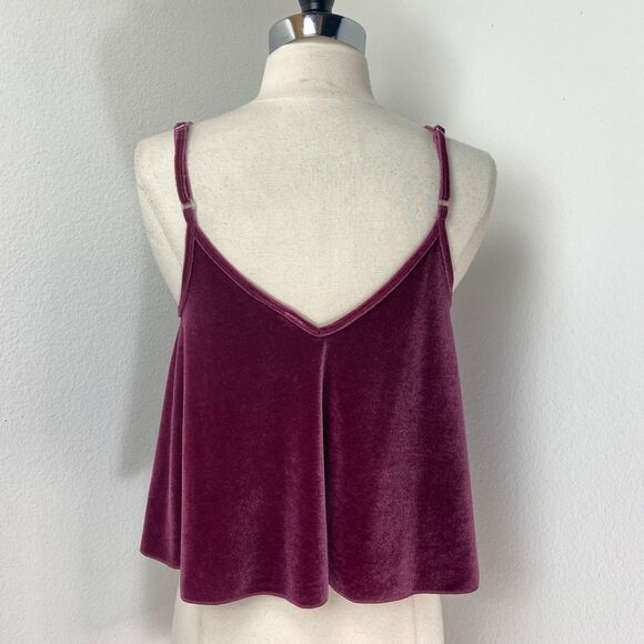 Victoria Secret Pink Velvet Plum Tank Top XS Crop Cami Dog Festival Boho Goth - Picture 5 of 9